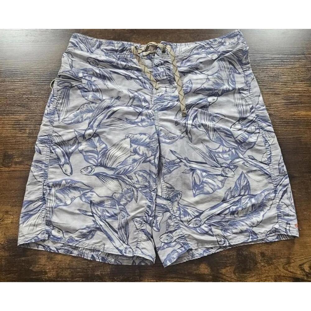 Patagonia Wavefarer Flying‎ Fish Print Board Shorts Men’s Size 35
